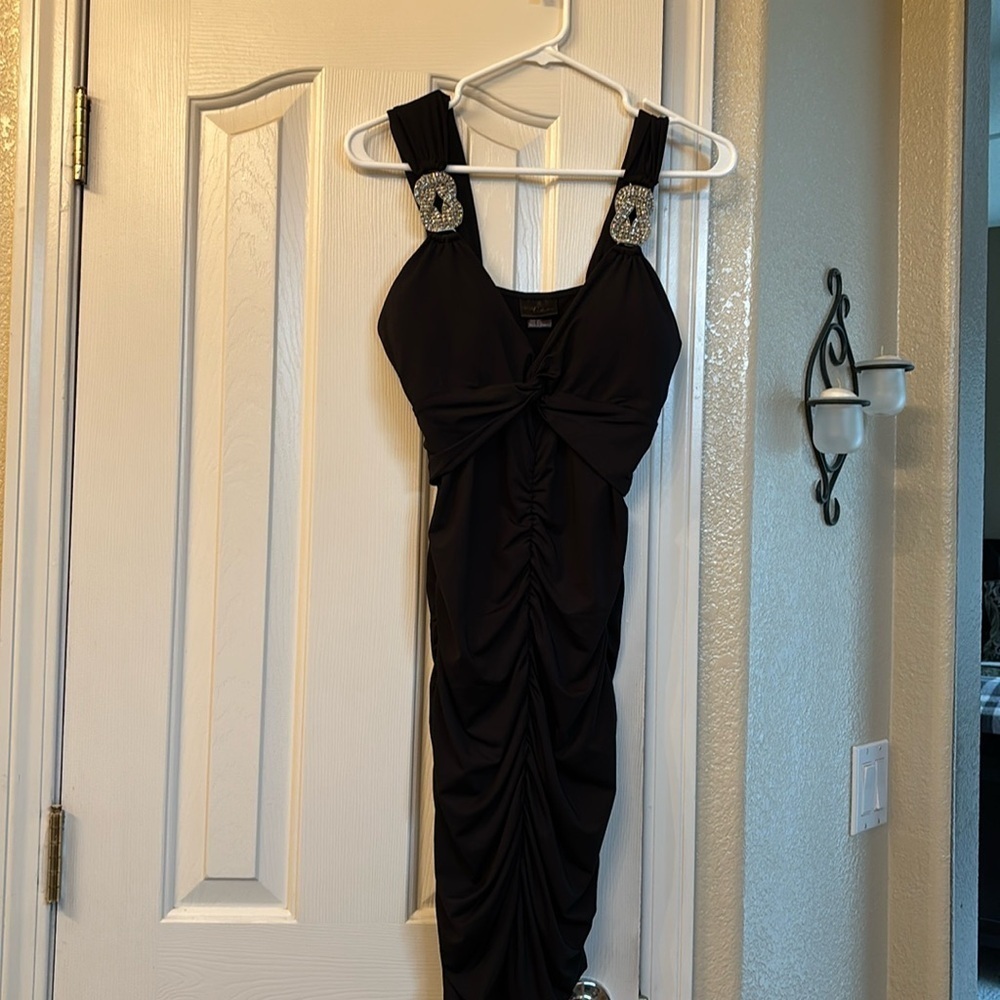 Blvd Collection by Forplay Women's jeweled strap midi dress